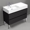 Black Bathroom Vanity, Floor Standing, Modern, 40